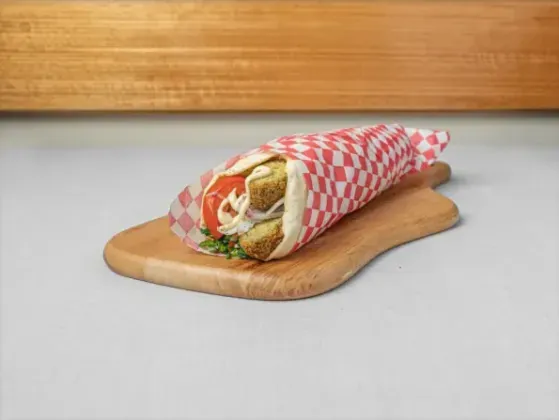 Wrap in red-check paper on a wooden board